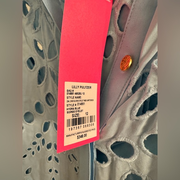 Lilly Pulitzer Zia Eyelet-Embroidered Maxi Dress in Hydra Blue Soiree color-12 - Picture 7 of 9